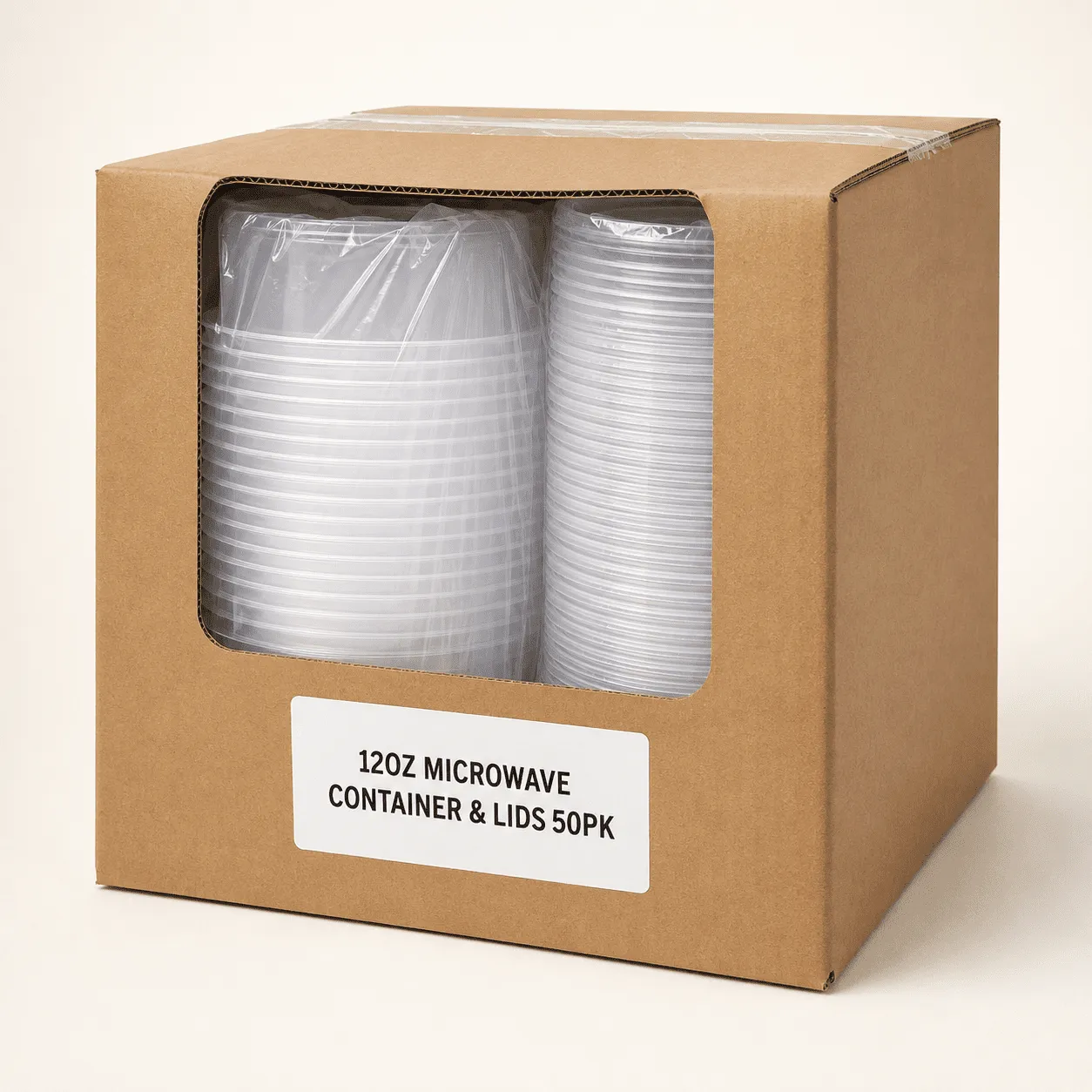 12oz microwave container & lids 50pk - Image 1