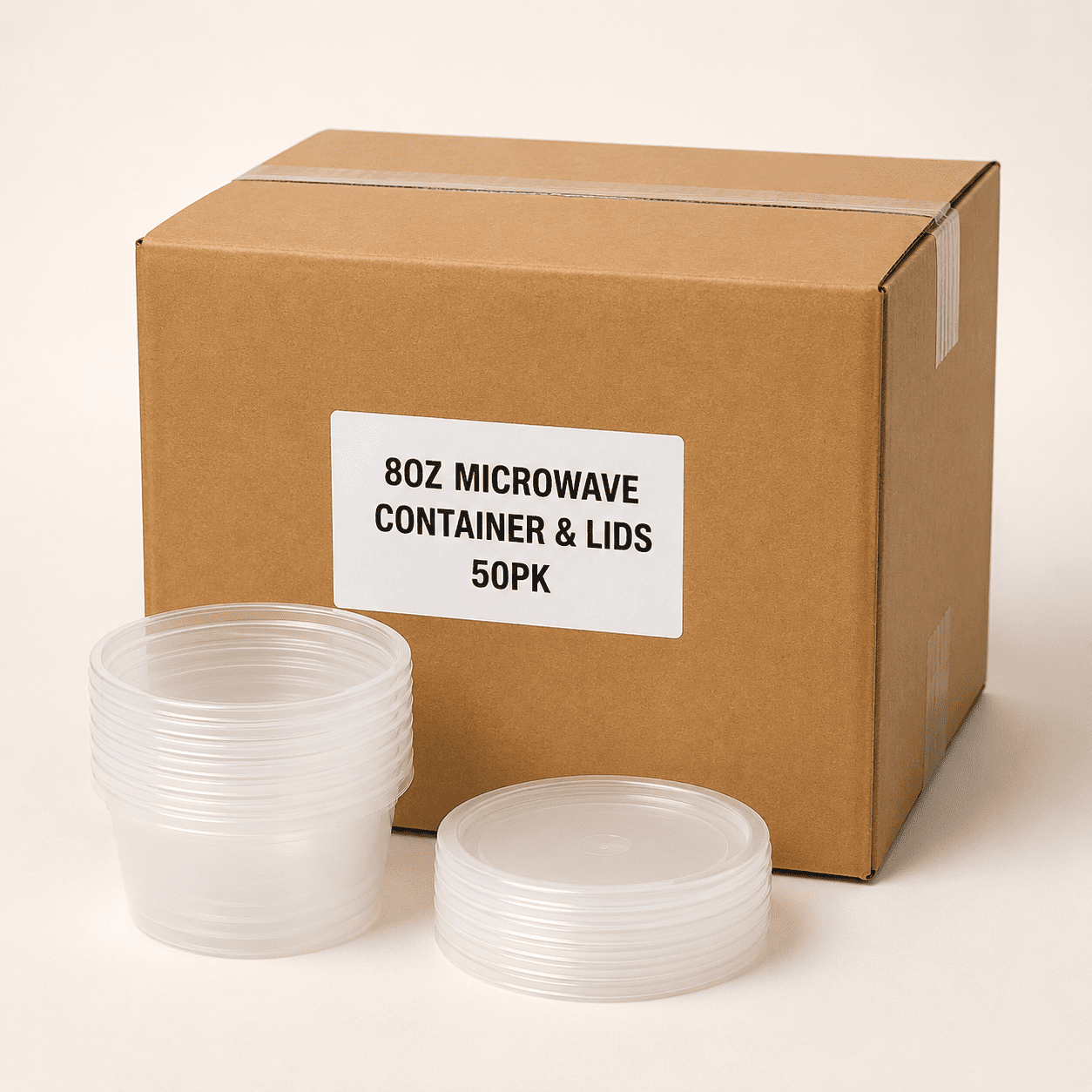 8oz microwave container & lids 50pk - Image 1