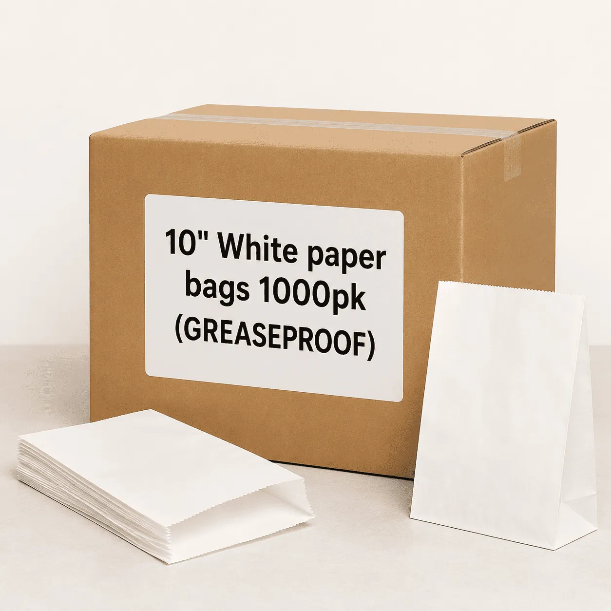 10" White paper bags 1000pk (GREASEPROOF) - Image 1