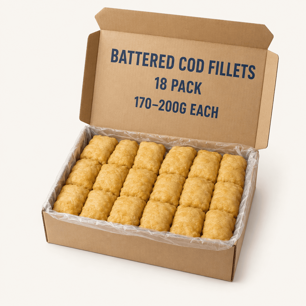Battered cod fillets 170-200g 18pk - Image 1