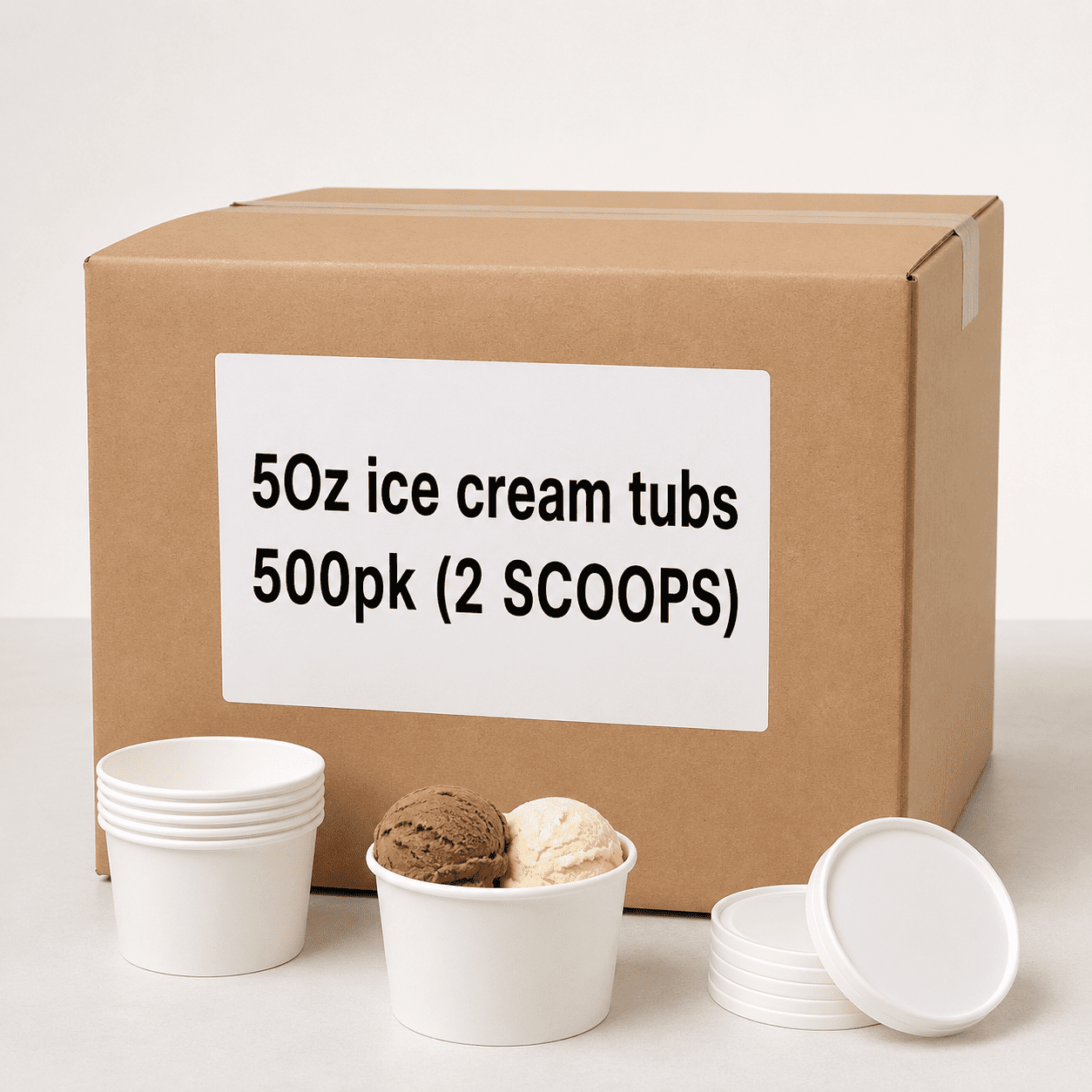 5oz ice cream tubs 500pk (2 SCOOPS) - Image 1
