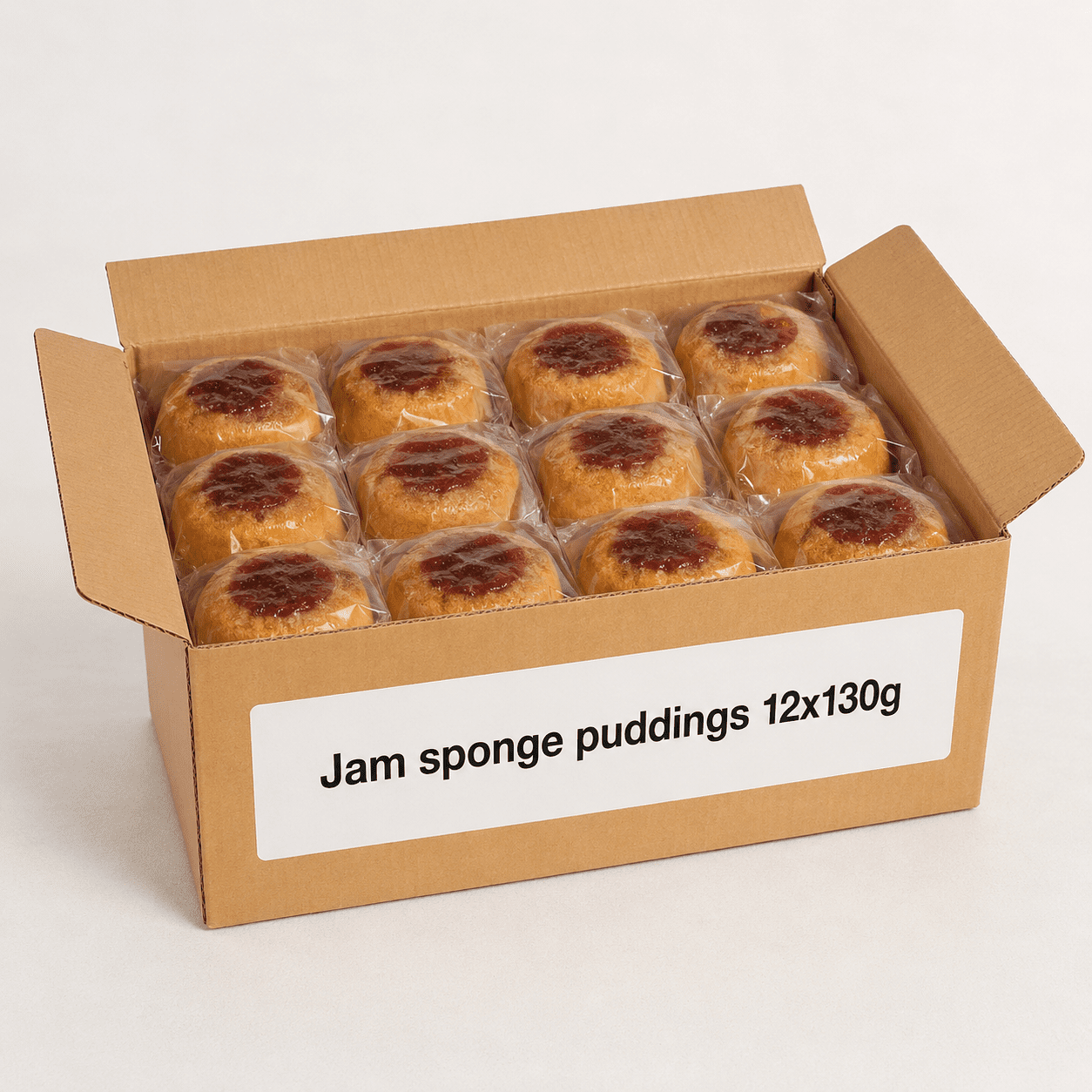 Jam sponge puddings 12x130g - Image 1