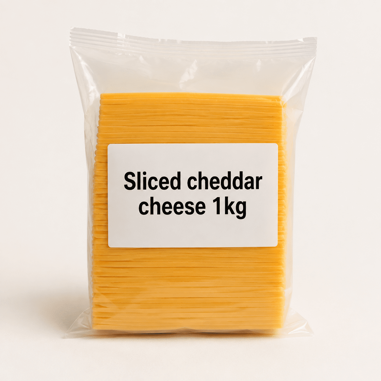 Sliced cheddar cheese 1kg - Image 1