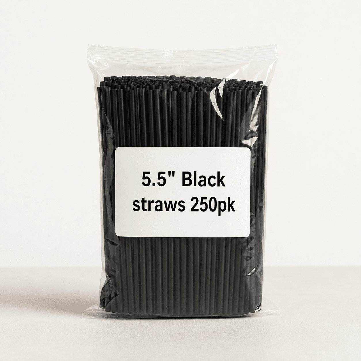 5.5" Black straws 250pk - Image 1