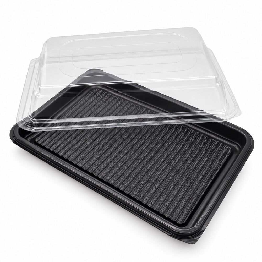 platter-plastic-large Plastic buffet platters & lids 10pk (LARGE) - Image 1
