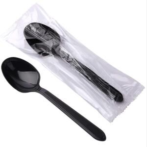 DISPOSABLE BLACK SPOONS HD 100PK - Image 1