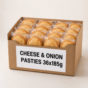 Cheese & onion pasties 36x185g
