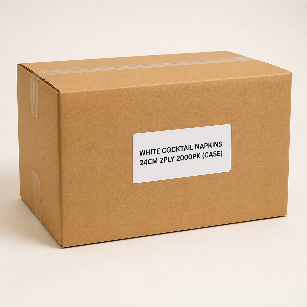 White cocktail napkins 24cm 2ply 2000pk (CASE) White cocktail napkins 24cm 2ply 2000pk (CASE) - Image 1