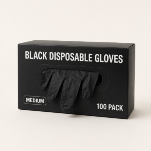 Black disposable gloves 100pk (MEDIUM)