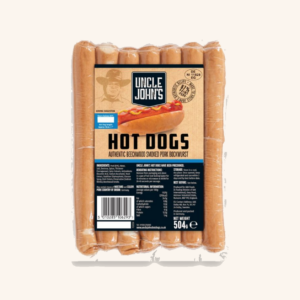 Uncle john 12" hot dogs 9x140g (PACKET)