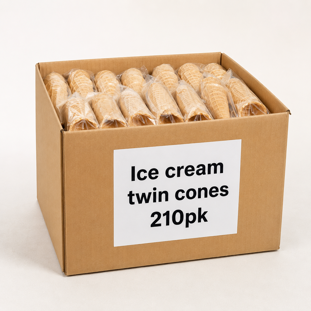 Ice cream twin cones 210pk Ice cream twin cones 210pk - Image 1
