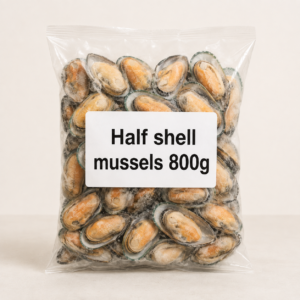 Half shell mussels 800g