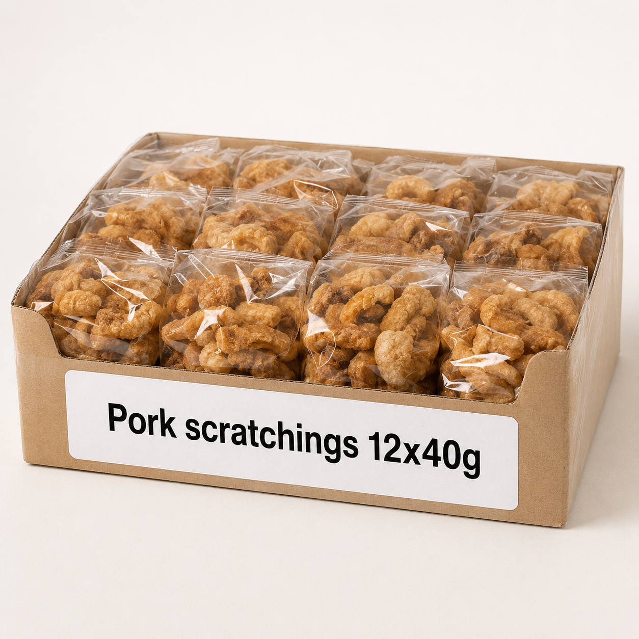 Pork scratchings 12x40g Pork scratchings 12x40g - Image 1