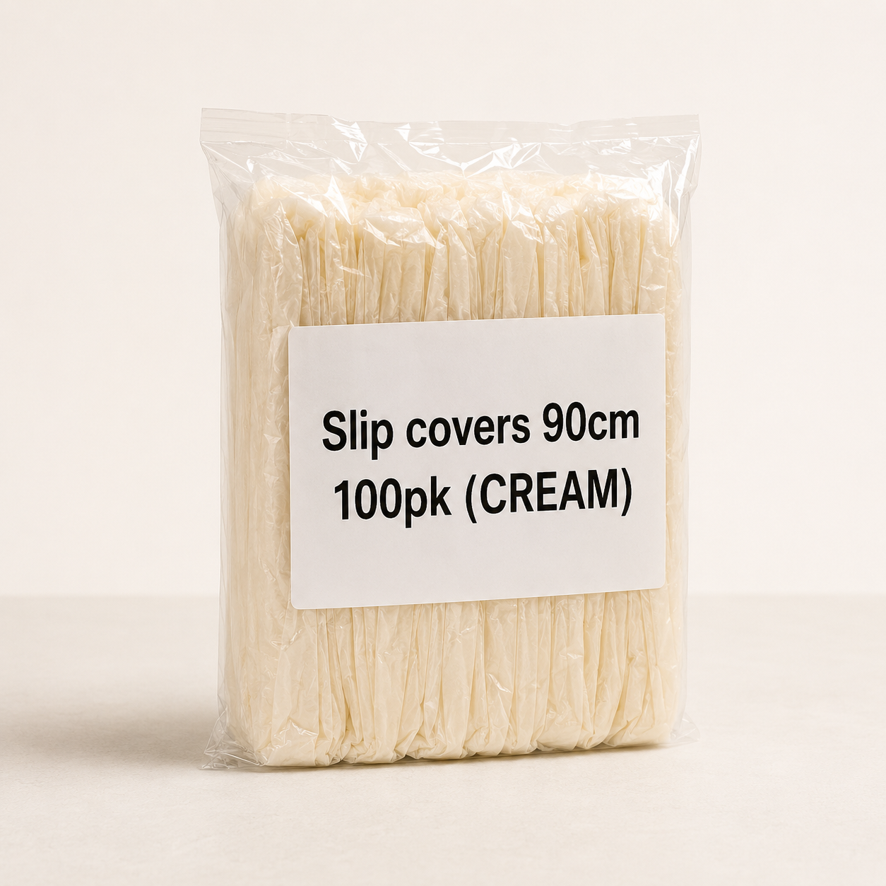 Slip covers 90cm 100pk (CREAM) Slip covers 90cm 100pk (CREAM) - Image 1