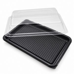 Plastic buffet platters & lids 10pk (LARGE)